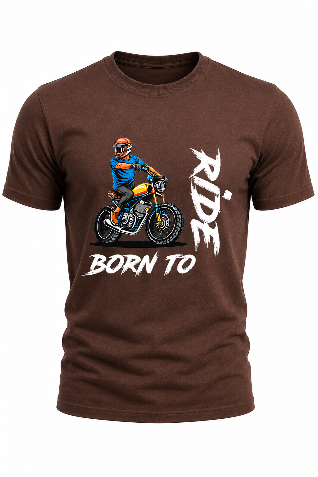 Born to Ride – Biker Graphic T-Shirt(180 GSM • Regular Fit • 100% Cotton)