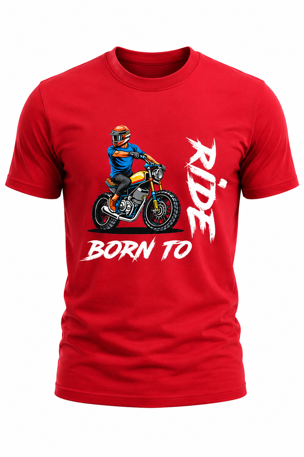 Born to Ride – Biker Graphic T-Shirt(180 GSM • Regular Fit • 100% Cotton)