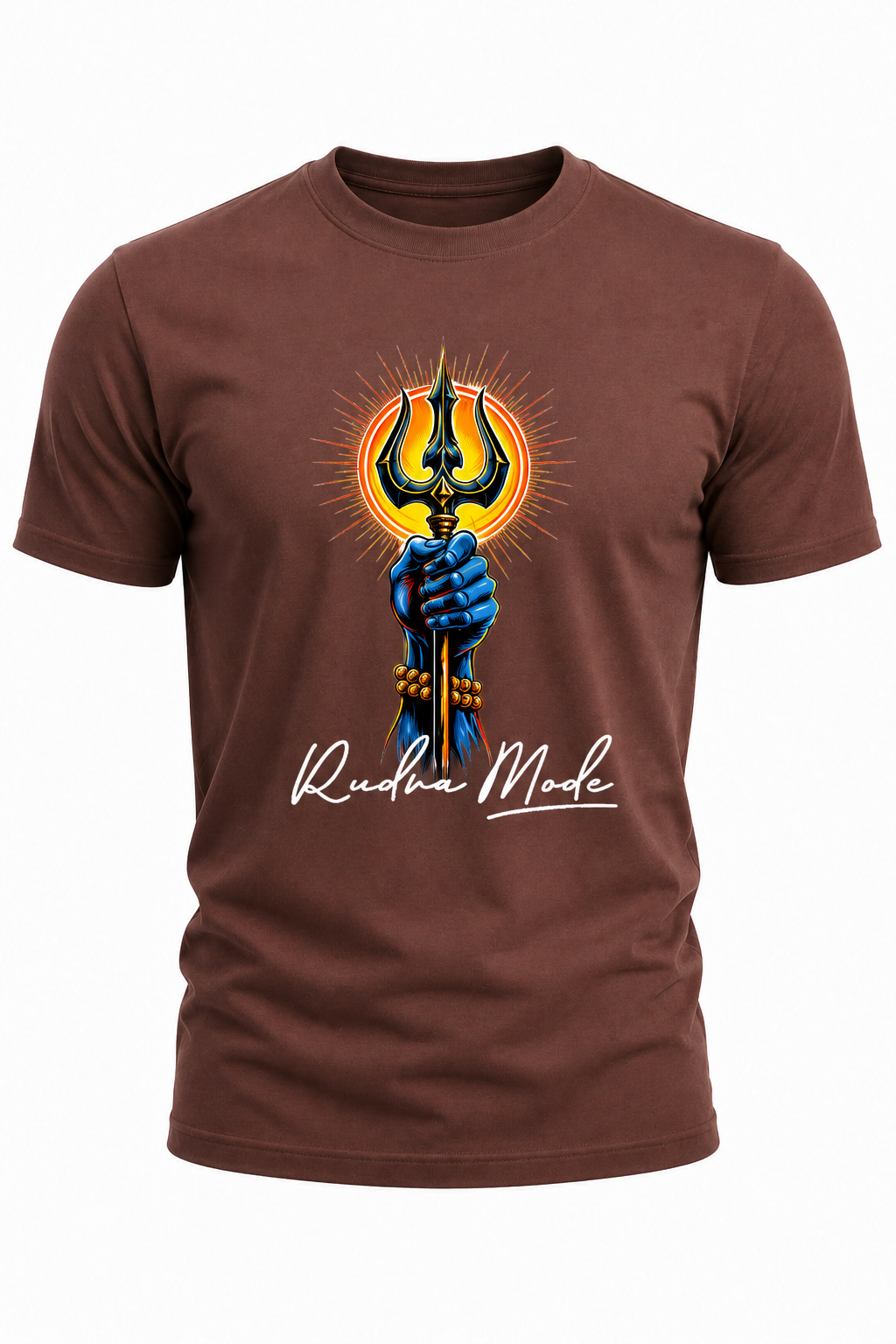 Rudra Mode Trishul Graphic T-Shirt(180 GSM • Regular Fit • 100% Cotton)
