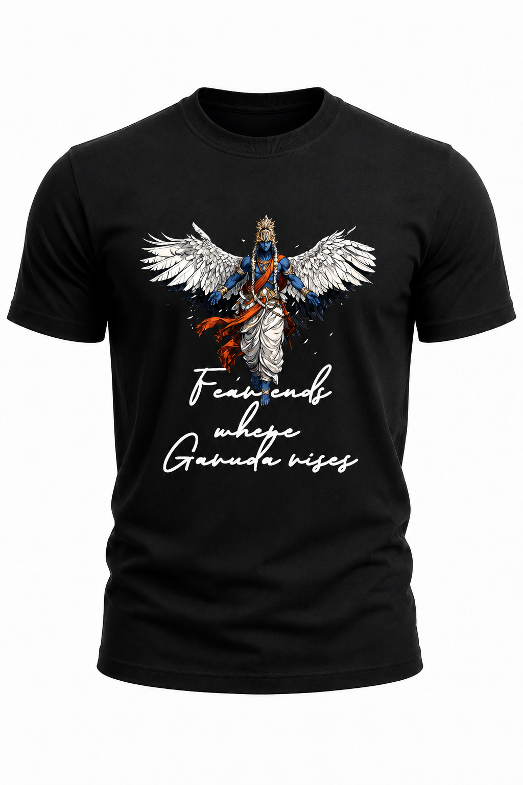 Faith Ends Where Garuda Rises – Garuda Graphic T-Shirt(180 GSM • Regular Fit • 100% Cotton)