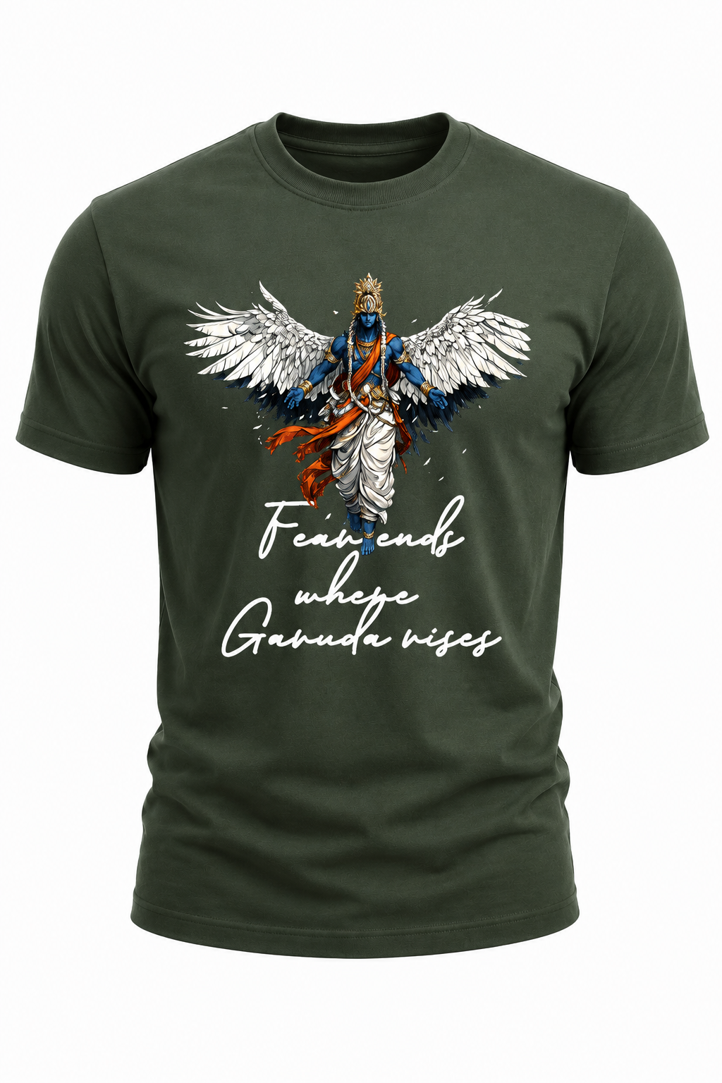 Faith Ends Where Garuda Rises – Garuda Graphic T-Shirt(180 GSM • Regular Fit • 100% Cotton)