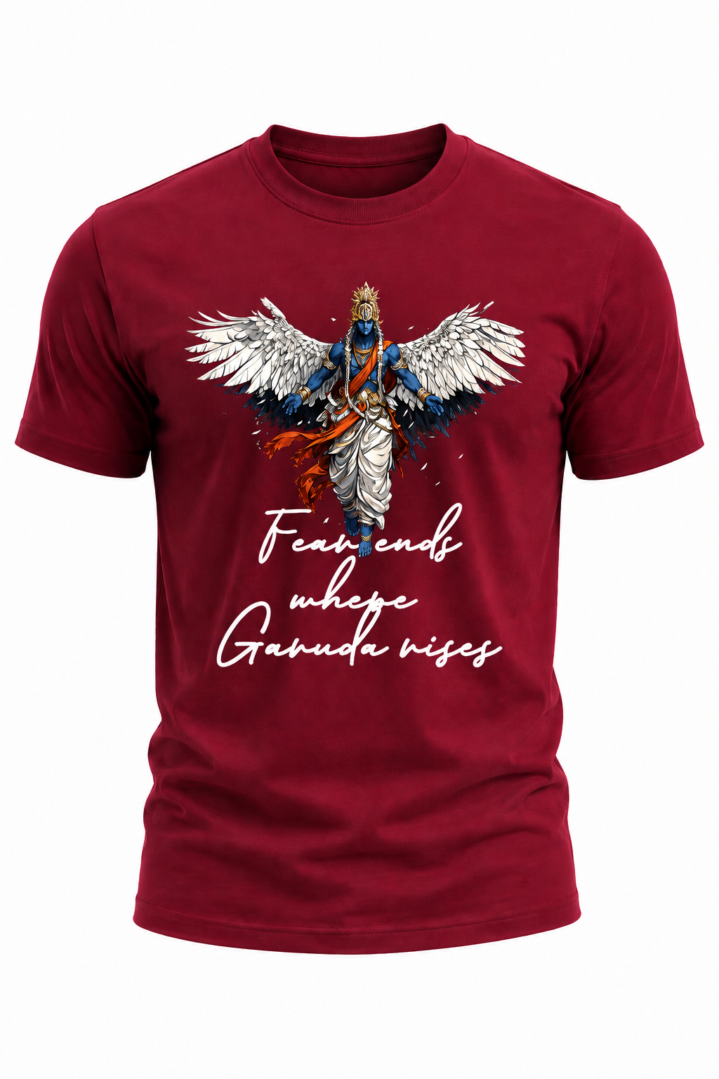 Faith Ends Where Garuda Rises – Garuda Graphic T-Shirt(180 GSM • Regular Fit • 100% Cotton)