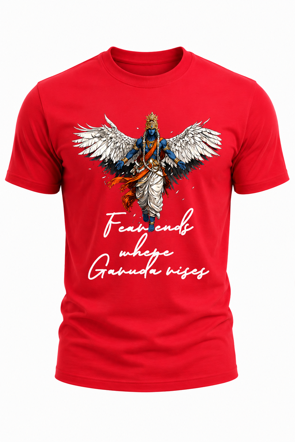 Faith Ends Where Garuda Rises – Garuda Graphic T-Shirt(180 GSM • Regular Fit • 100% Cotton)
