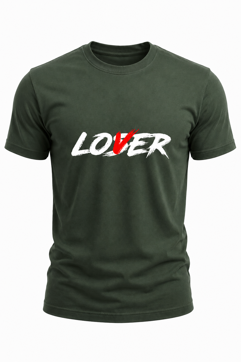 Love Graphic T-Shirt – Bold Heart Typography(180 GSM • Regular Fit • 100% Cotton)