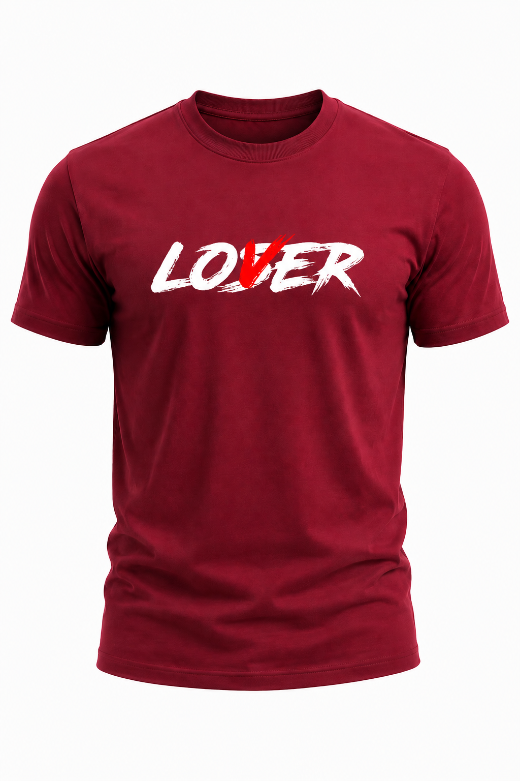 Love Graphic T-Shirt – Bold Heart Typography(180 GSM • Regular Fit • 100% Cotton)