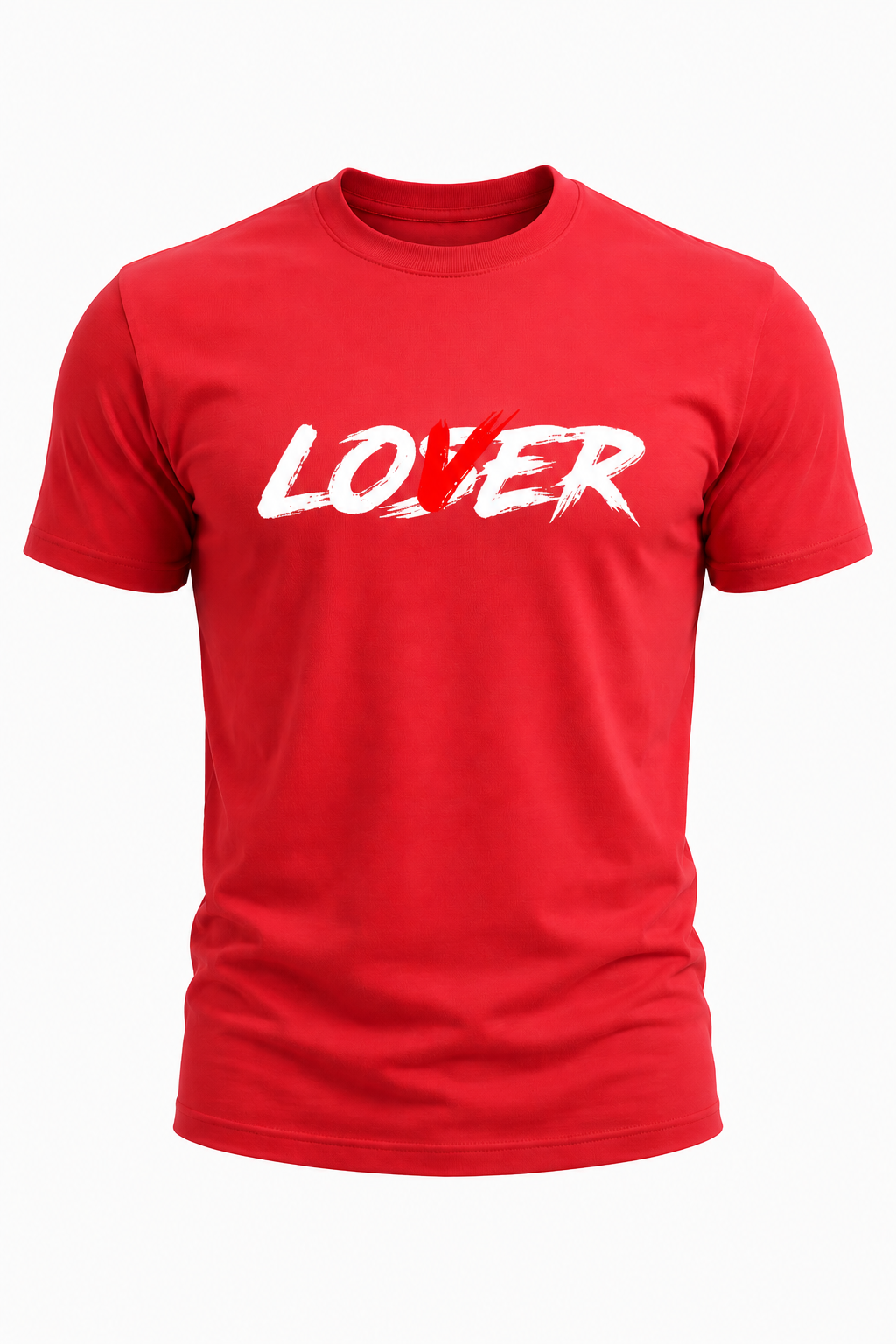 Love Graphic T-Shirt – Bold Heart Typography(180 GSM • Regular Fit • 100% Cotton)