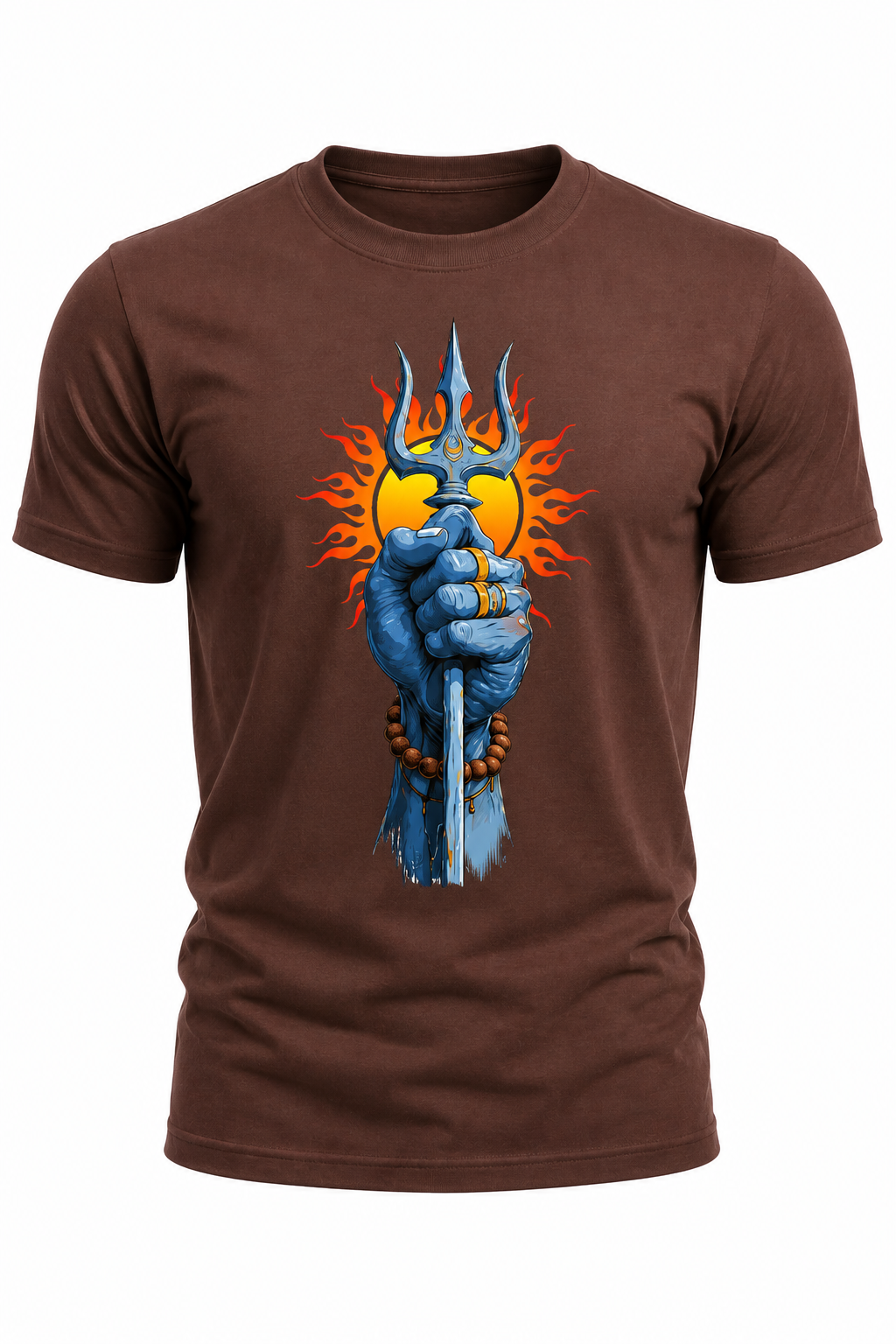 Mahadev Trishul Power Graphic T-Shirt(180 GSM • Regular Fit • 100% Cotton)