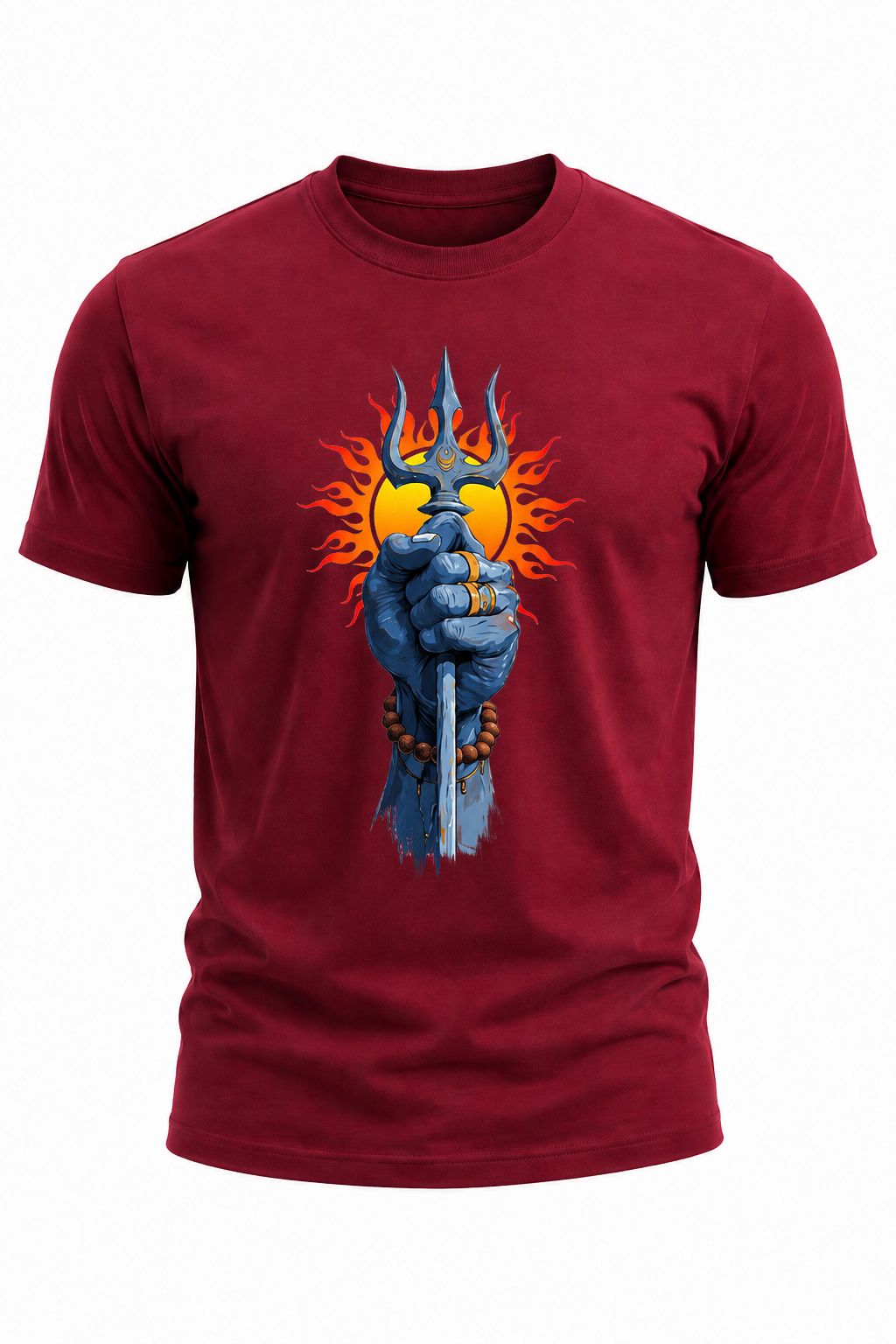 Mahadev Trishul Power Graphic T-Shirt(180 GSM • Regular Fit • 100% Cotton)