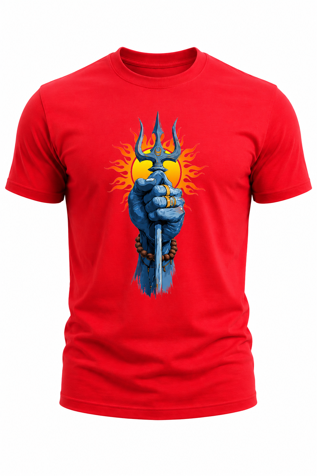 Mahadev Trishul Power Graphic T-Shirt(180 GSM • Regular Fit • 100% Cotton)