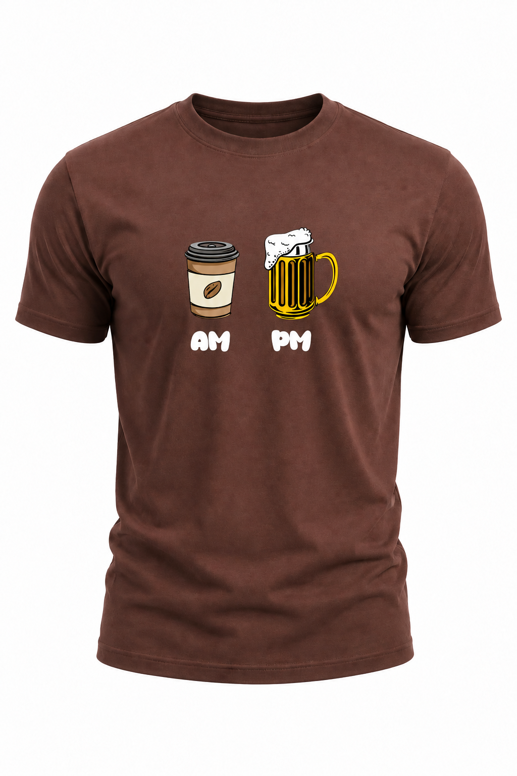 AM Coffee, PM Beer Graphic T-Shirt(180 GSM • Regular Fit • 100% Cotton)